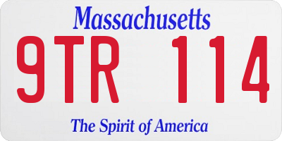 MA license plate 9TR114