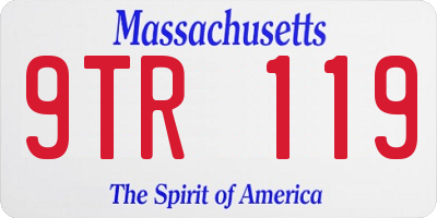 MA license plate 9TR119