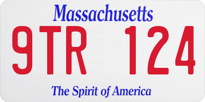 MA license plate 9TR124
