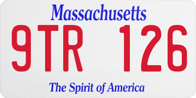 MA license plate 9TR126