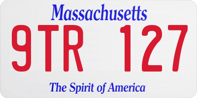 MA license plate 9TR127
