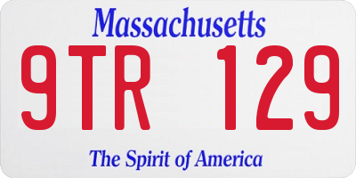 MA license plate 9TR129