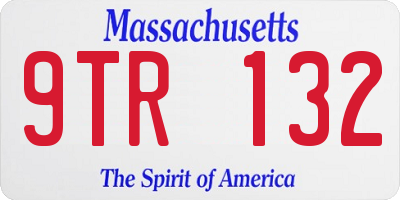 MA license plate 9TR132