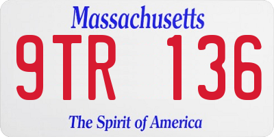 MA license plate 9TR136