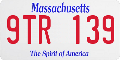MA license plate 9TR139