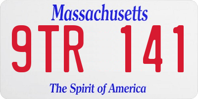 MA license plate 9TR141
