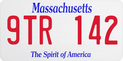 MA license plate 9TR142