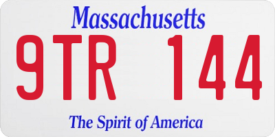 MA license plate 9TR144