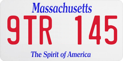 MA license plate 9TR145