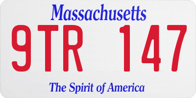 MA license plate 9TR147