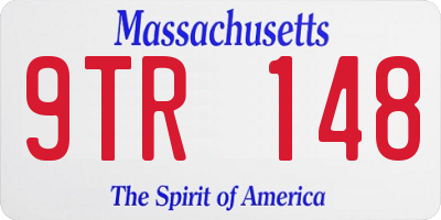MA license plate 9TR148
