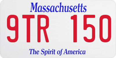MA license plate 9TR150