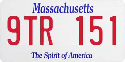MA license plate 9TR151