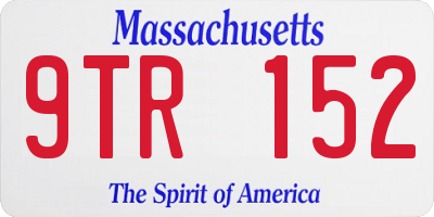 MA license plate 9TR152