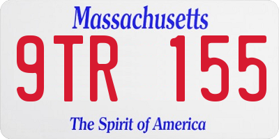 MA license plate 9TR155