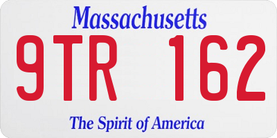 MA license plate 9TR162