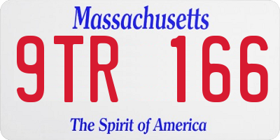 MA license plate 9TR166