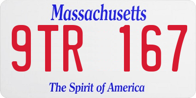 MA license plate 9TR167