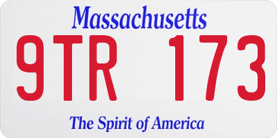 MA license plate 9TR173