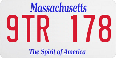 MA license plate 9TR178