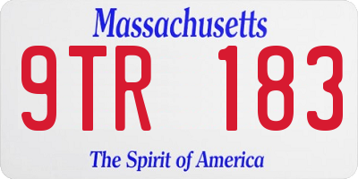 MA license plate 9TR183