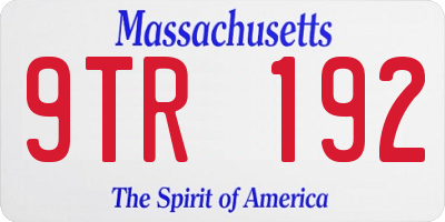 MA license plate 9TR192