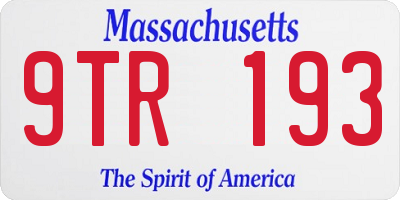 MA license plate 9TR193