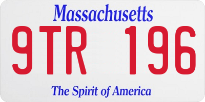 MA license plate 9TR196