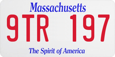 MA license plate 9TR197