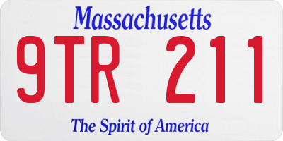 MA license plate 9TR211