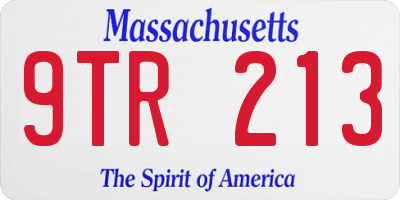 MA license plate 9TR213