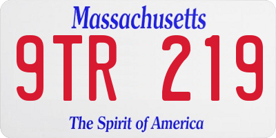 MA license plate 9TR219