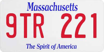 MA license plate 9TR221