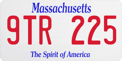 MA license plate 9TR225