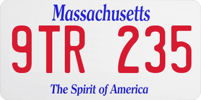 MA license plate 9TR235