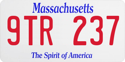 MA license plate 9TR237