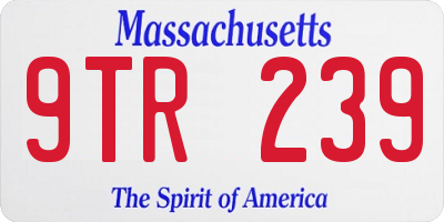 MA license plate 9TR239