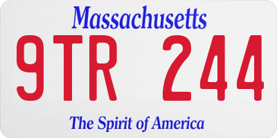 MA license plate 9TR244