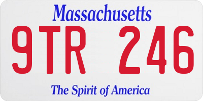 MA license plate 9TR246