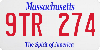 MA license plate 9TR274