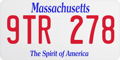 MA license plate 9TR278