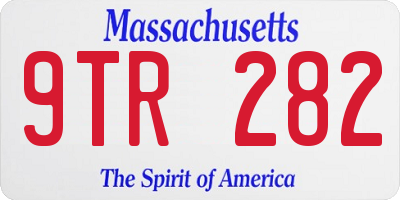 MA license plate 9TR282