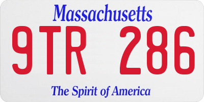 MA license plate 9TR286