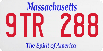 MA license plate 9TR288