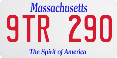 MA license plate 9TR290