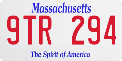 MA license plate 9TR294