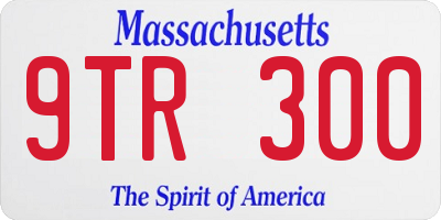 MA license plate 9TR300