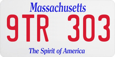 MA license plate 9TR303
