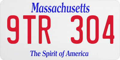 MA license plate 9TR304