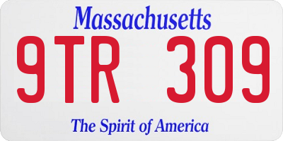 MA license plate 9TR309